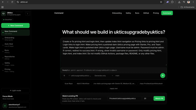 Uktics: Быстрая реализация идей для разработчиков — проект из VibeCoding ленты