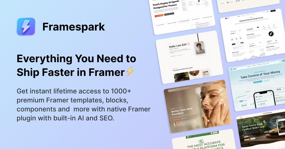 Framespark: платформа для поиска шаблонов и ресурсов Framer