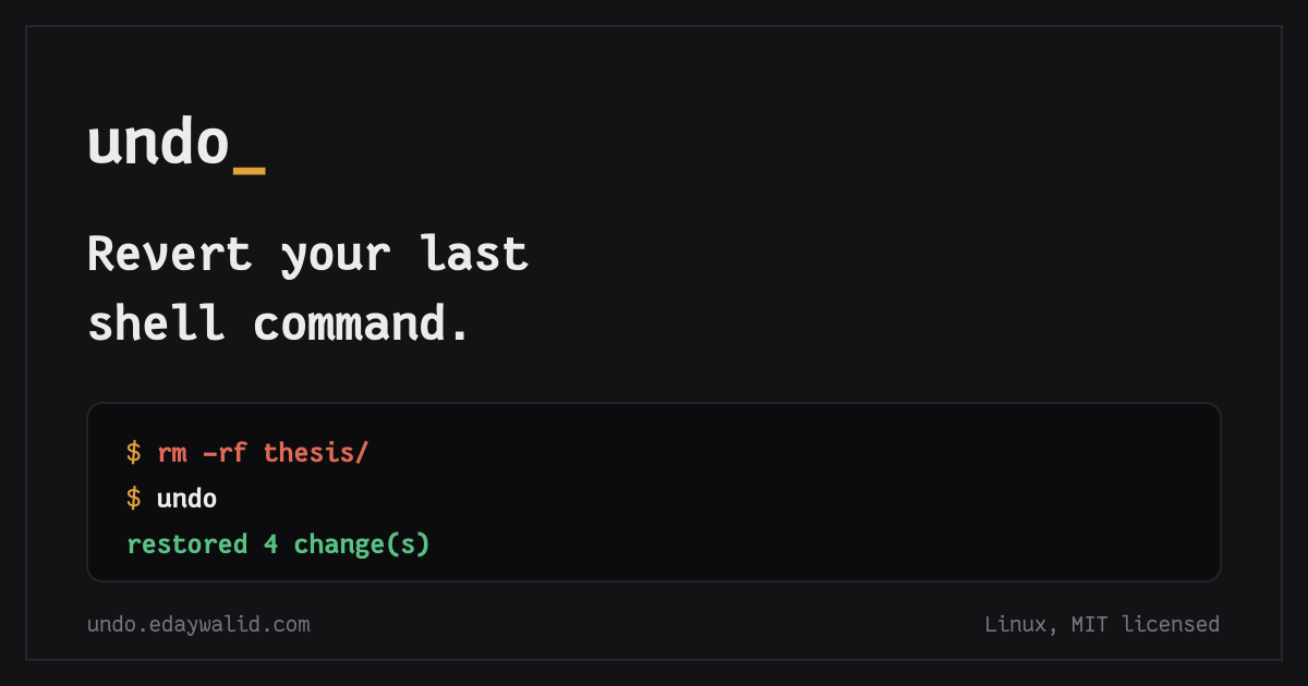 undo: CLI-инструмент для восстановления удалённых файлов на Linux