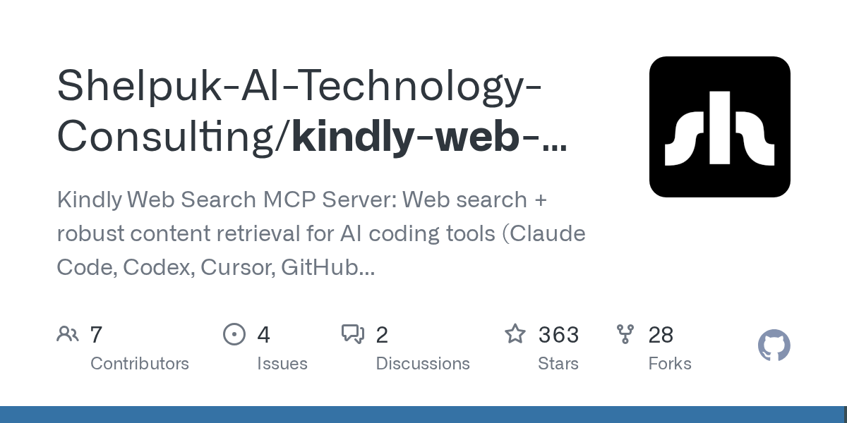 Kindly Web Search MCP Server для улучшения качества кода AI