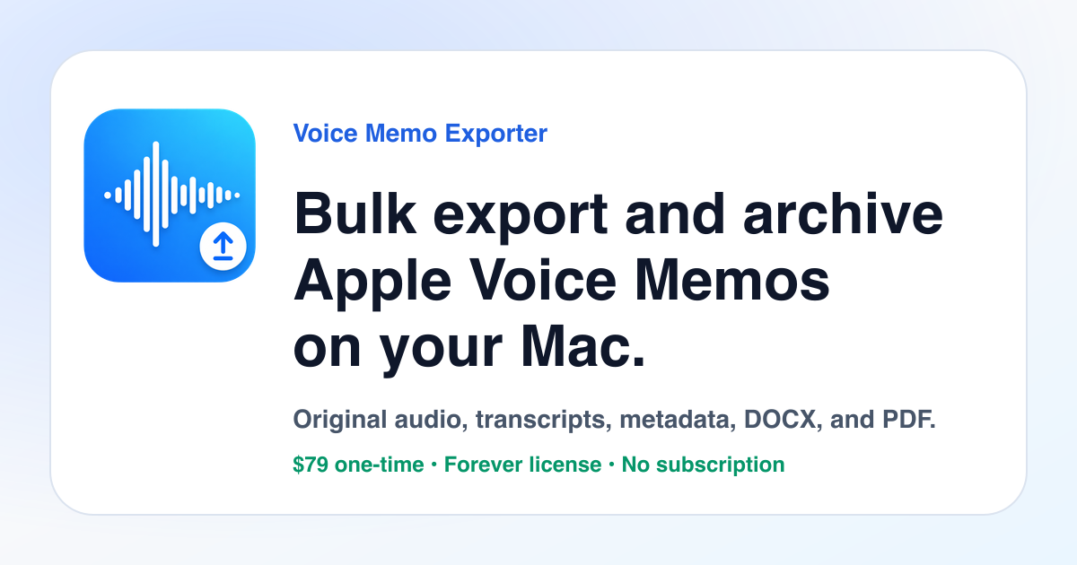 Как разработчик создал Mac-приложение для экспорта голосовых заметок