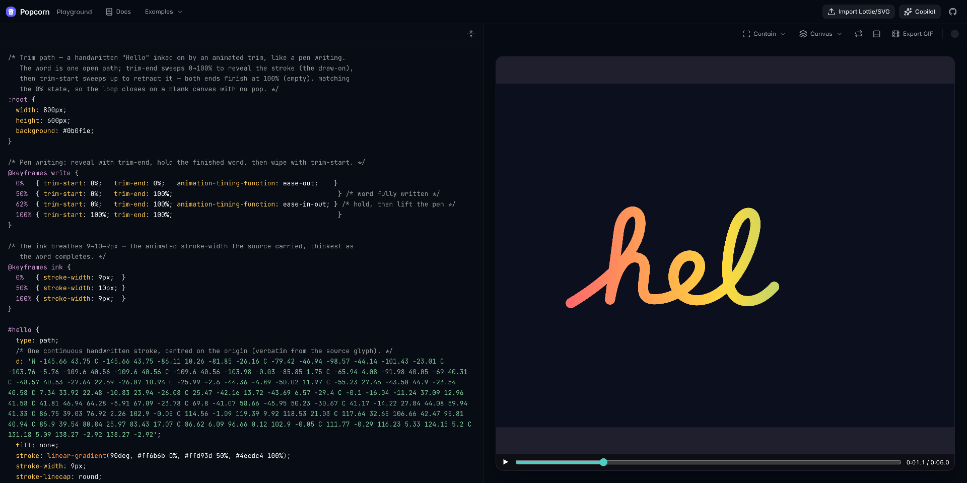 Popkorn: CSS-альтернатива анимациям Lottie и Rive
