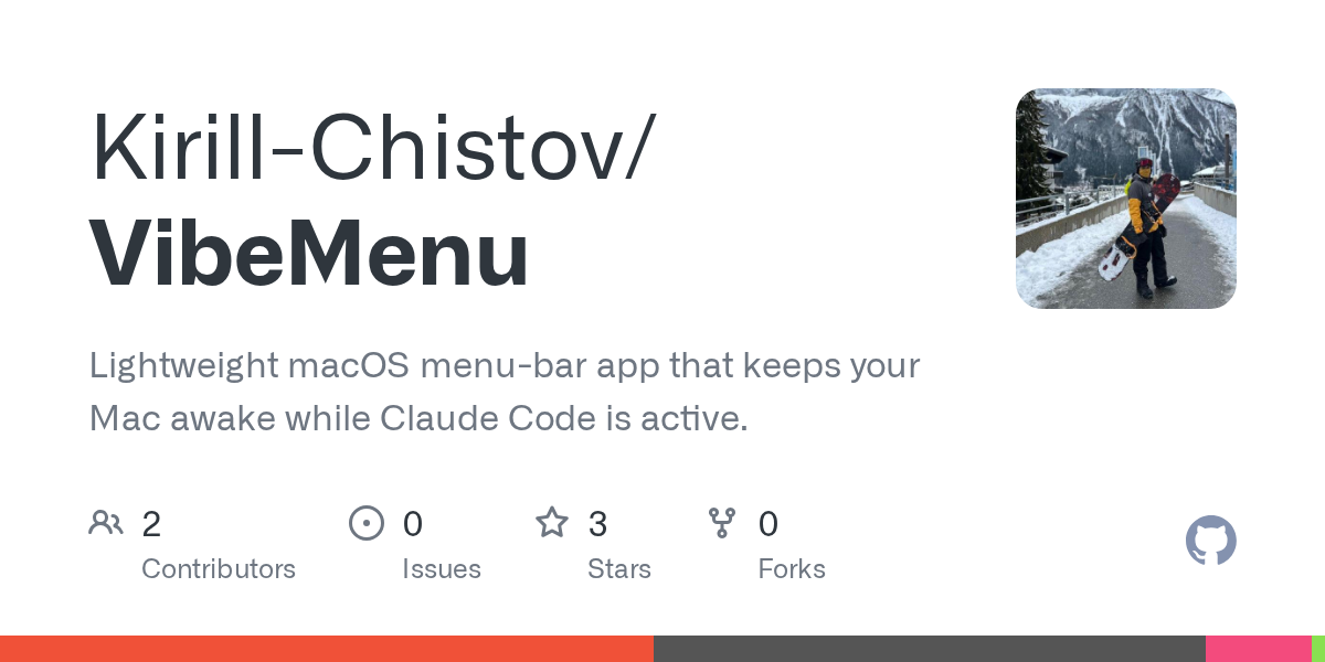 Запущен VibeMenu — приложение для мониторинга AI-кодирования на Mac