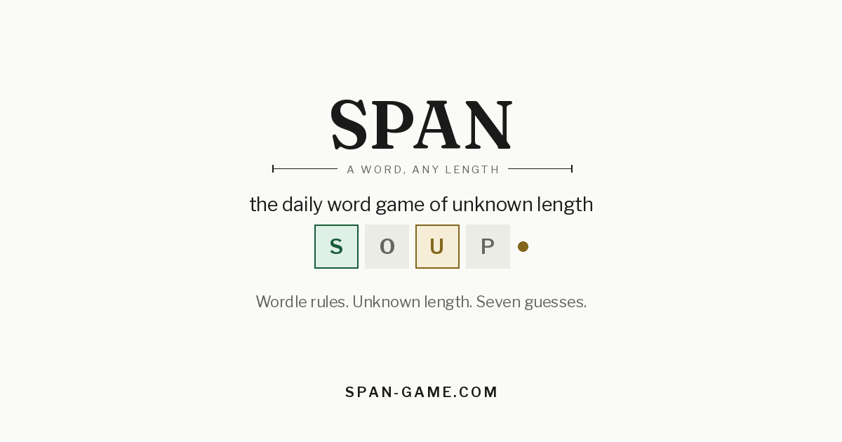 Игровой проект SPAN: новая концепция для ежедневной игры со словами
