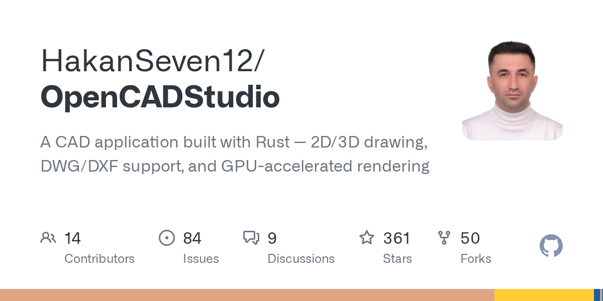 Разработка CAD приложения OpenCADStudio на GitHub