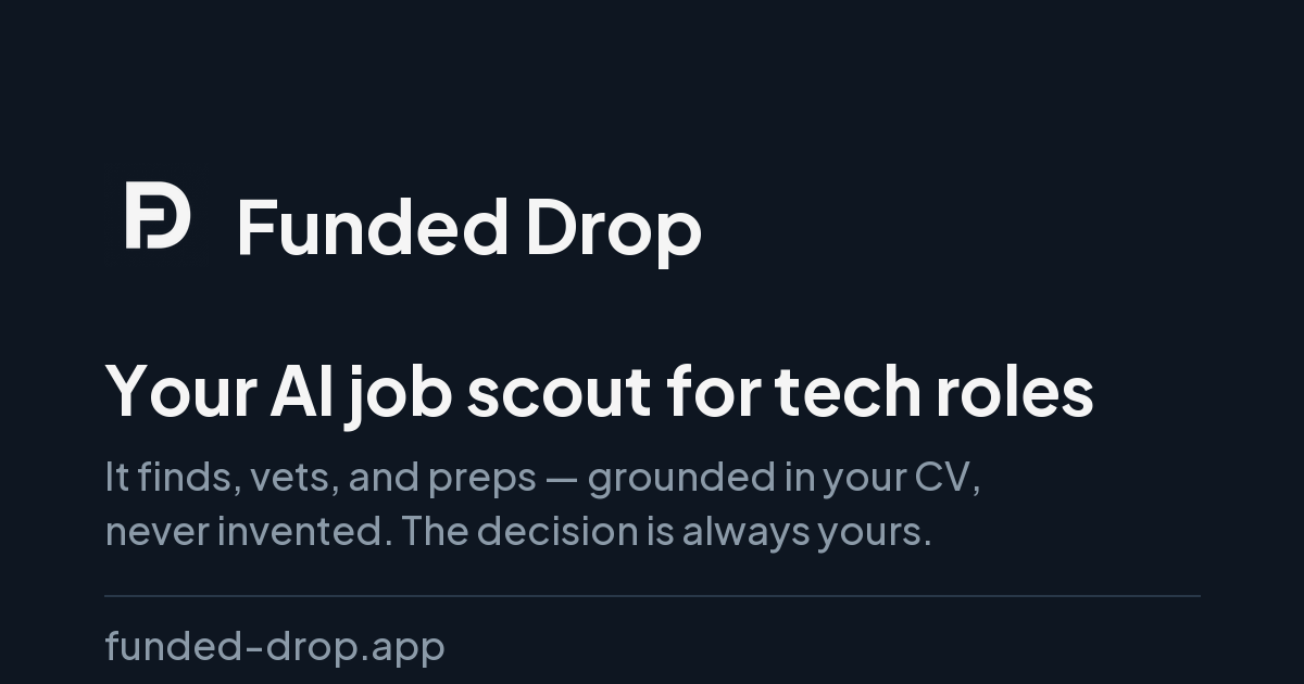 Новый инструмент для поиска работы в tech-сфере: Funded Drop