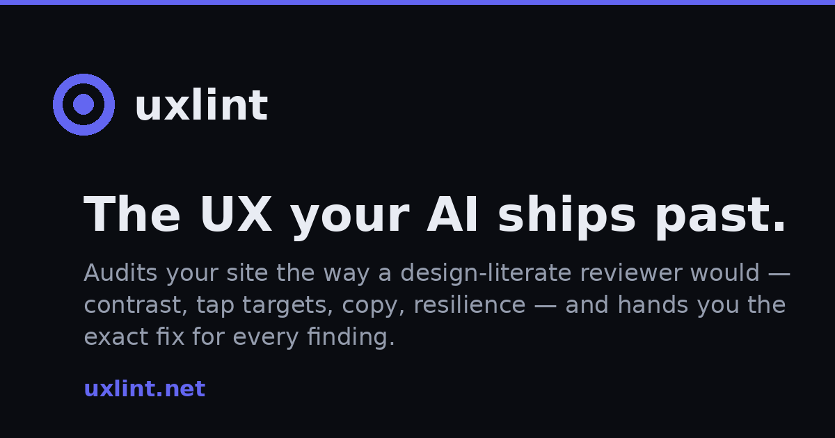 uxlint: инструмент для улучшения качества сайтов, созданных AI