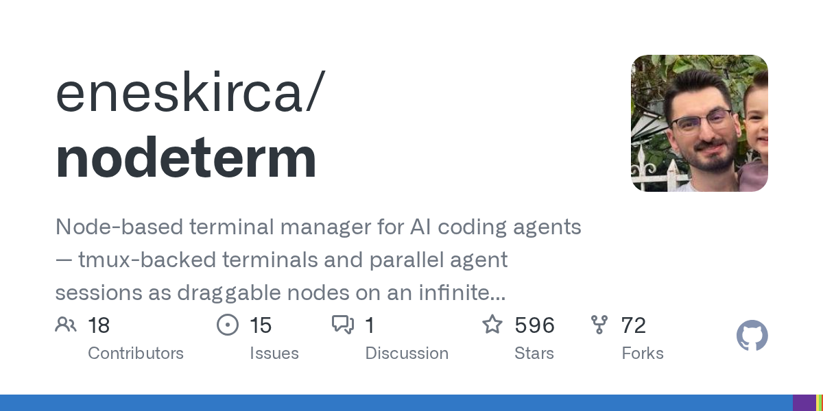 nodeterm: Node-based terminal manager для AI-агентов