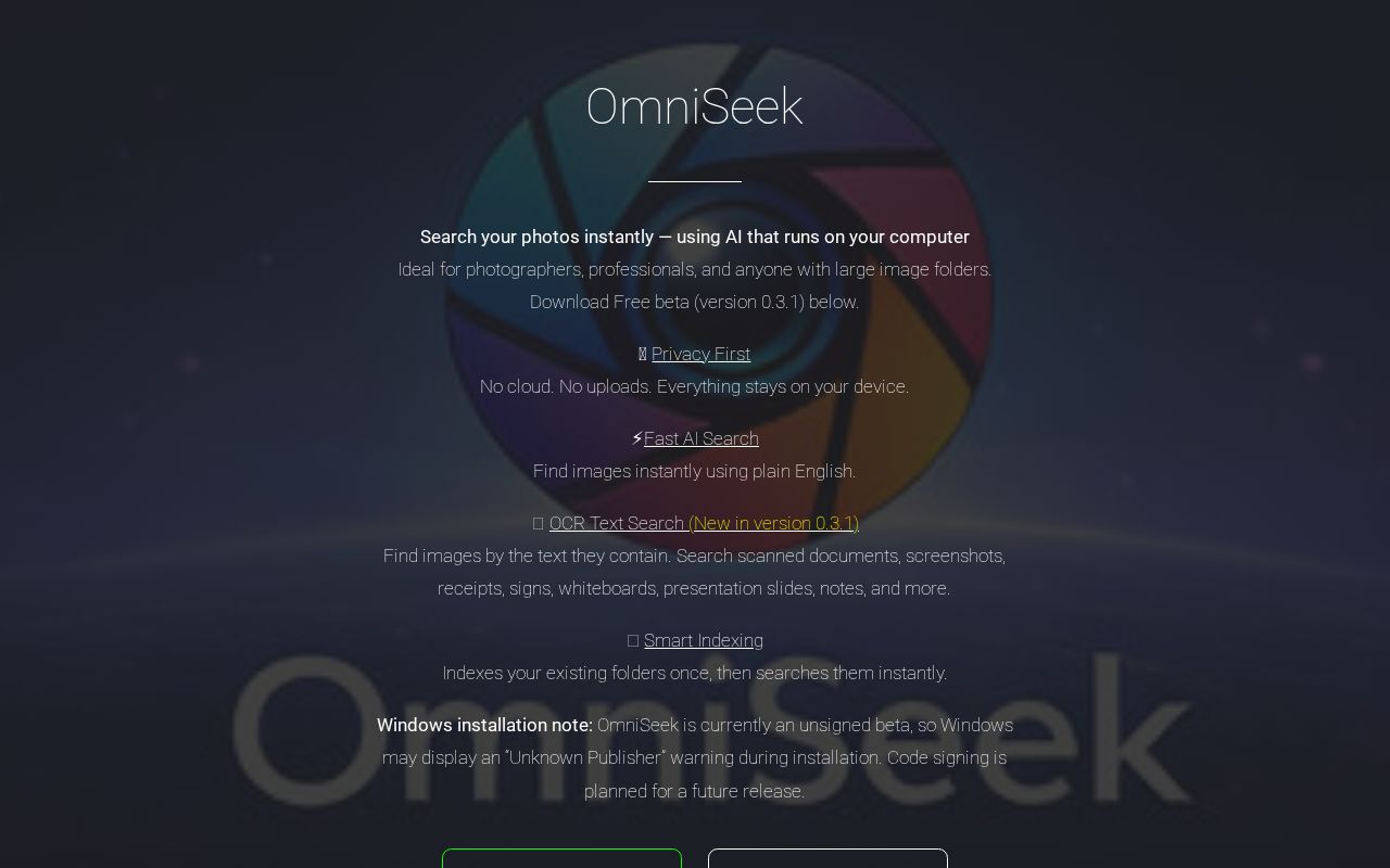 OmniSeek: локальный поиск изображений по содержимому