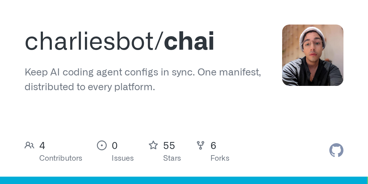 chai: синхронизация конфигураций AI-кодов агентов