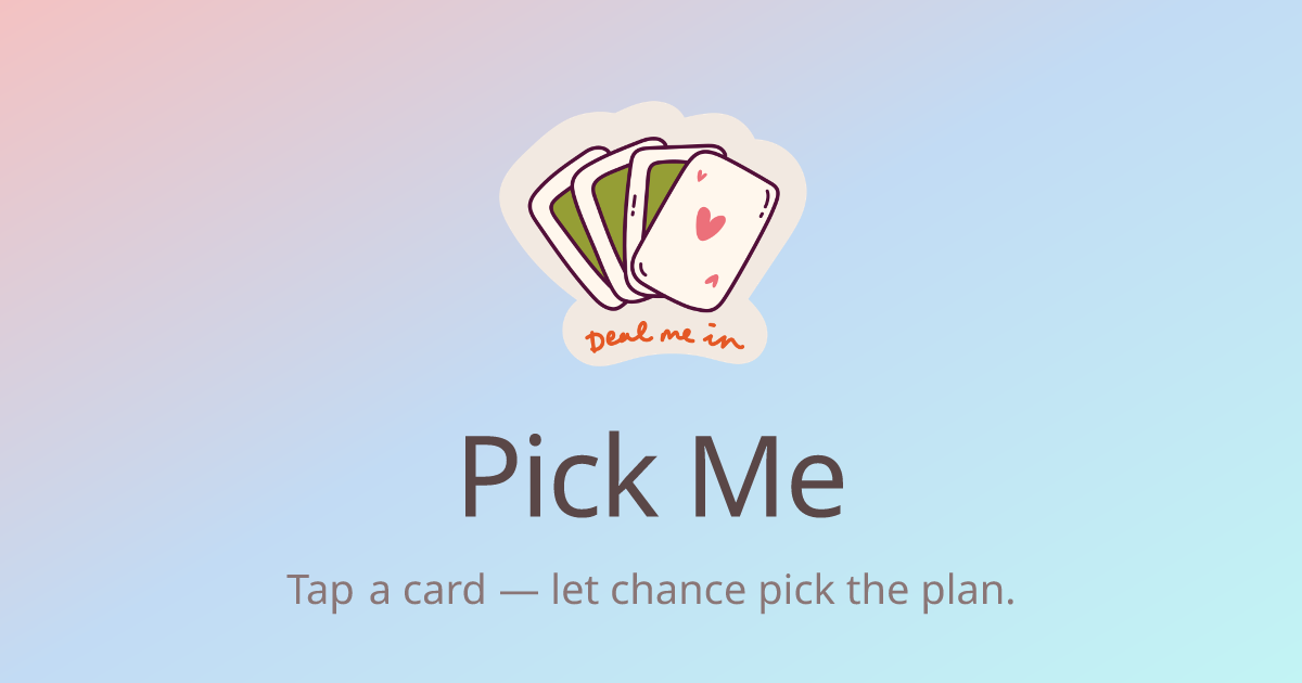 Случайный выбор даты: Pick Me Card