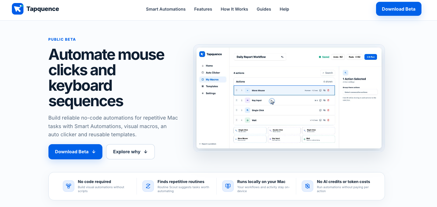 Tapquence: новое приложение для автоматизации задач на Mac