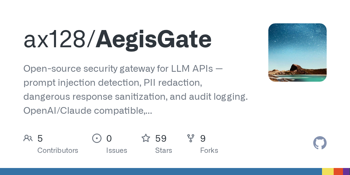 AegisGate: Open-source Security Gateway for LLM APIs