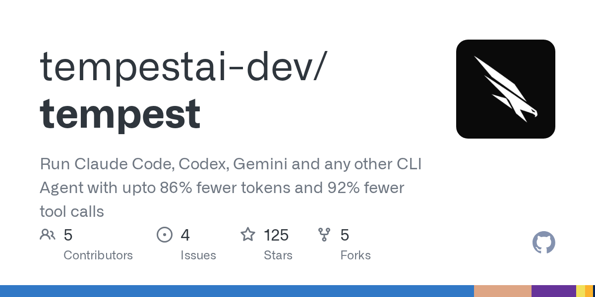Tempest: Уменьшение токенов до 86% для CLI-агентов