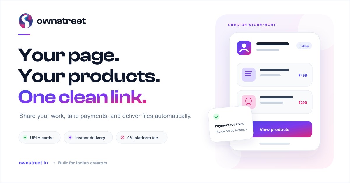 ownstreet: упрощение покупок для индийских создателей