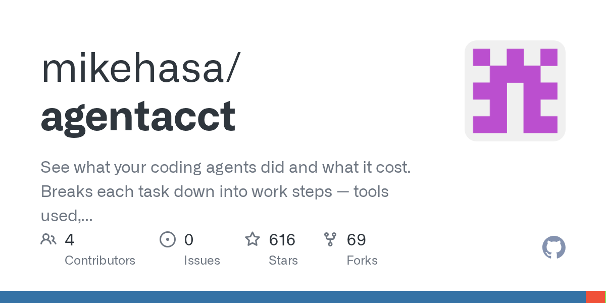 agentacct: контроль работы кодирующих агентов без лишних затрат