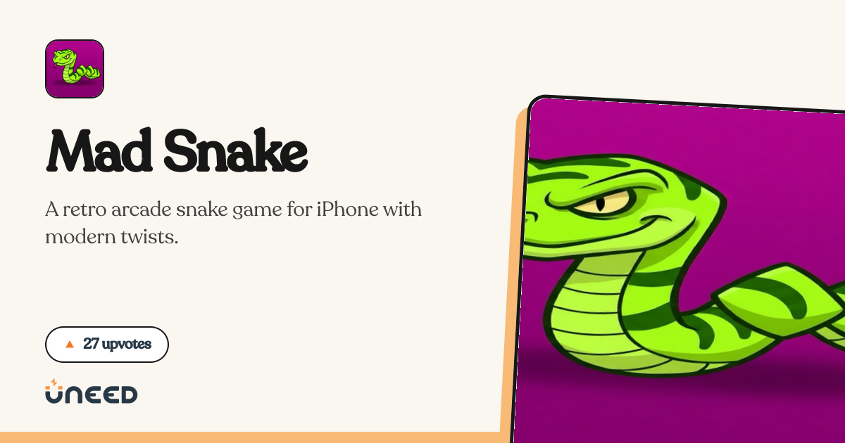 Mad Snake — игра на iOS в конкурсе Product of the Day
