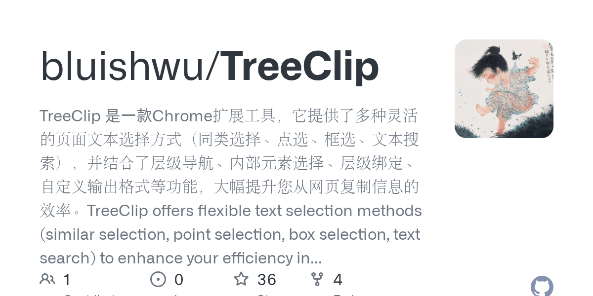 TreeClip: расширение для массового выбора и копирования текста