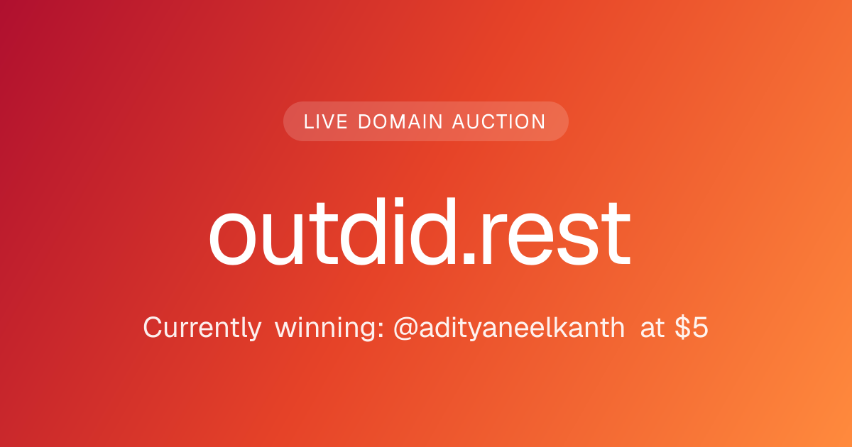 Аукцион на владение сайтом: Outdid.rest