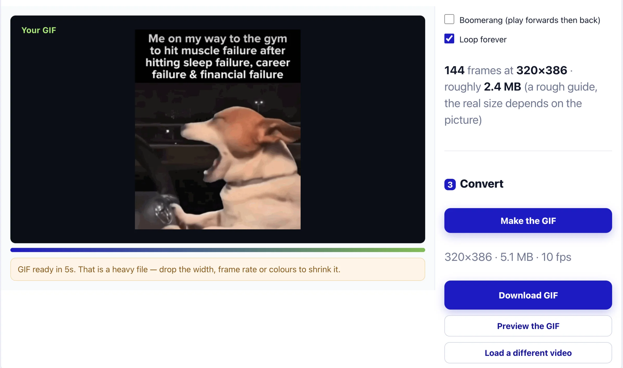 Бесплатный конвертер MP4 в GIF с клиентской обработкой
