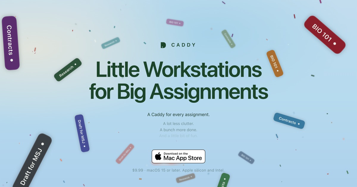 Caddy Docs: приложение для организации рабочего пространства на Mac