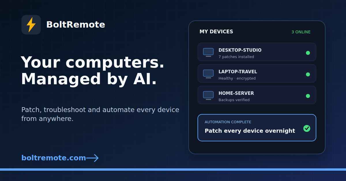 BoltRemote: ИИ для управления домашними ПК, камерами и Tesla
