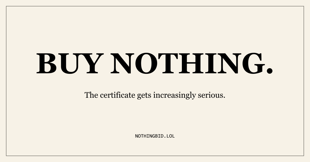 Абсурдный проект NothingBid: просто число без конкуренции
