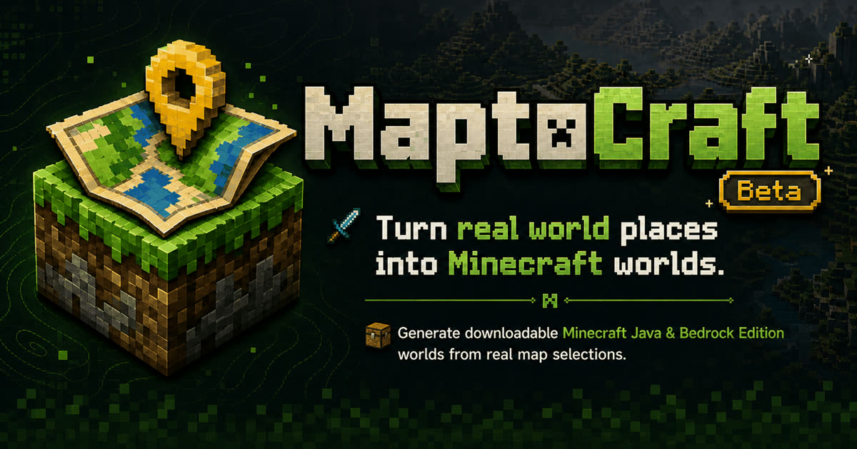 MapToCraft: генерируй карты Minecraft из реальных мест