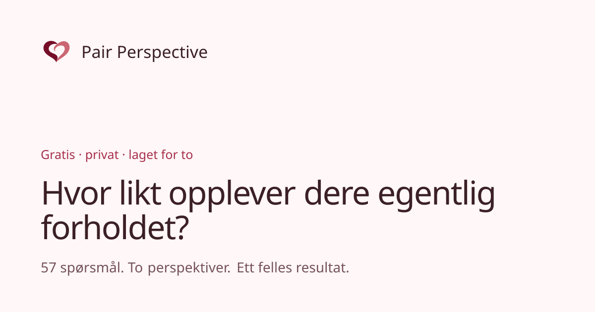 Тест для пар PairPerspective показывает разные взгляды на отношения