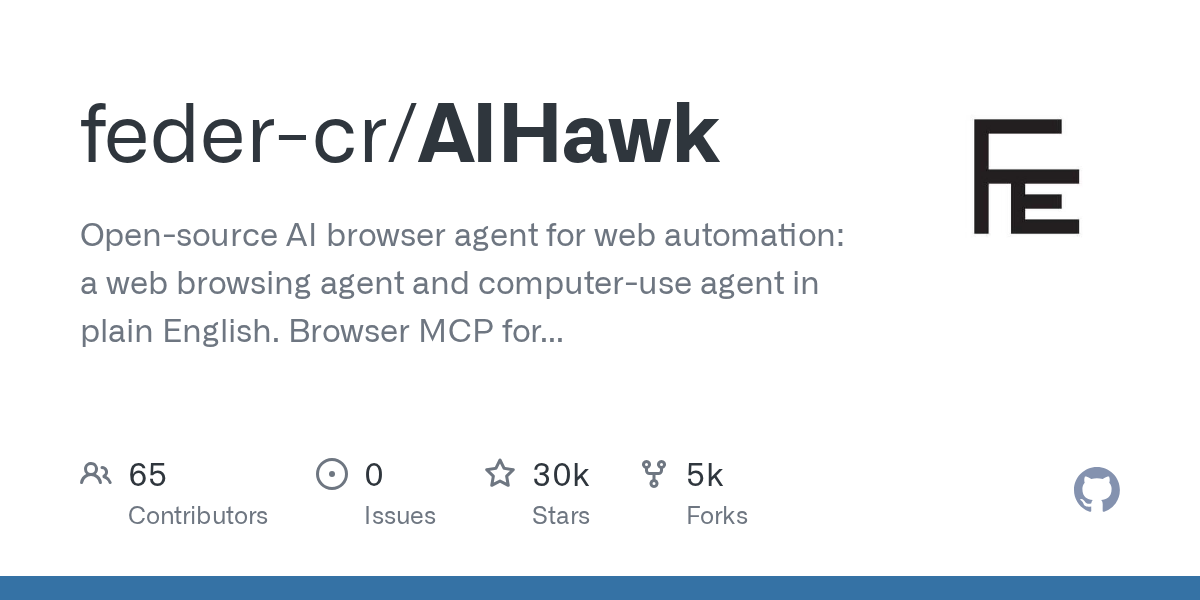 AIHawk: Open-source AI Browser Agent for Web Automation