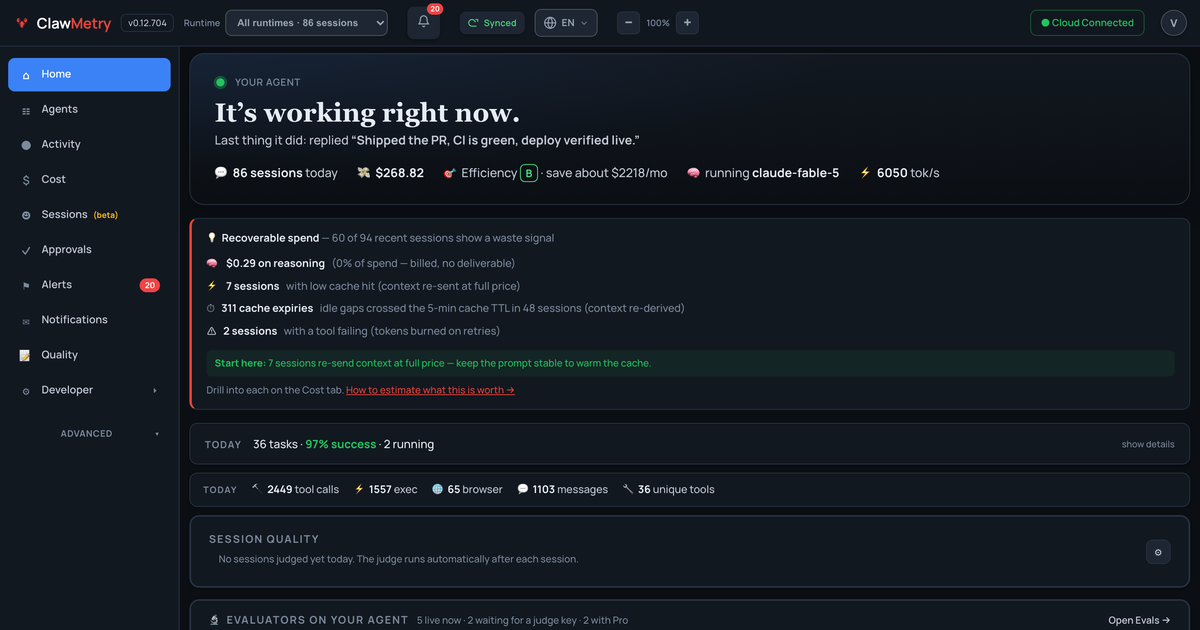 Как ClawMetry помогает отслеживать работу AI-агентов за 56 секунд