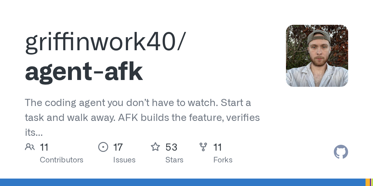 agent-afk: кодирующий агент, которому можно доверить задачи