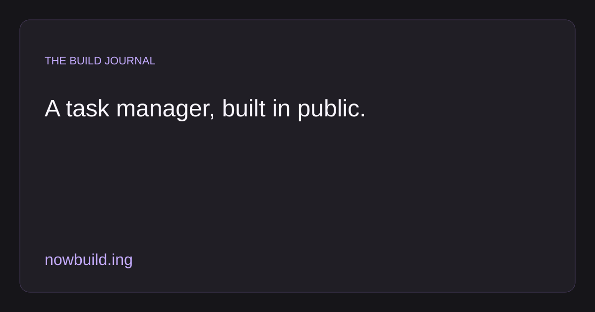 nowbuild.ing — бесплатный менеджер задач для публичной разработки