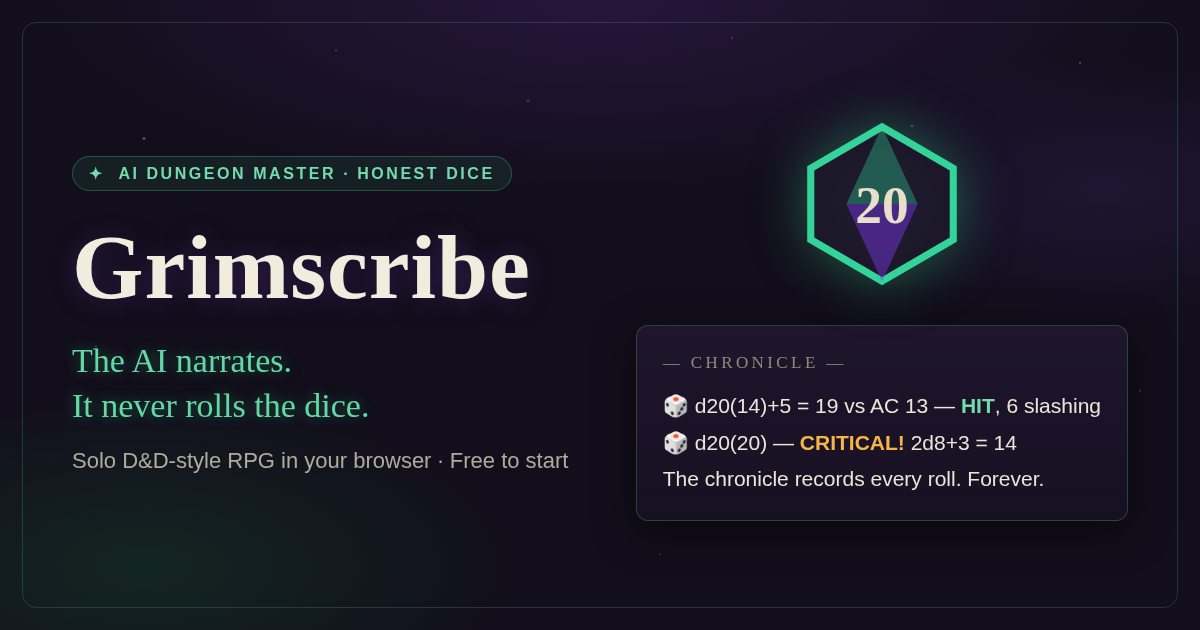 Grimscribe: уникальная RPG с LLM и строгим игровым движком