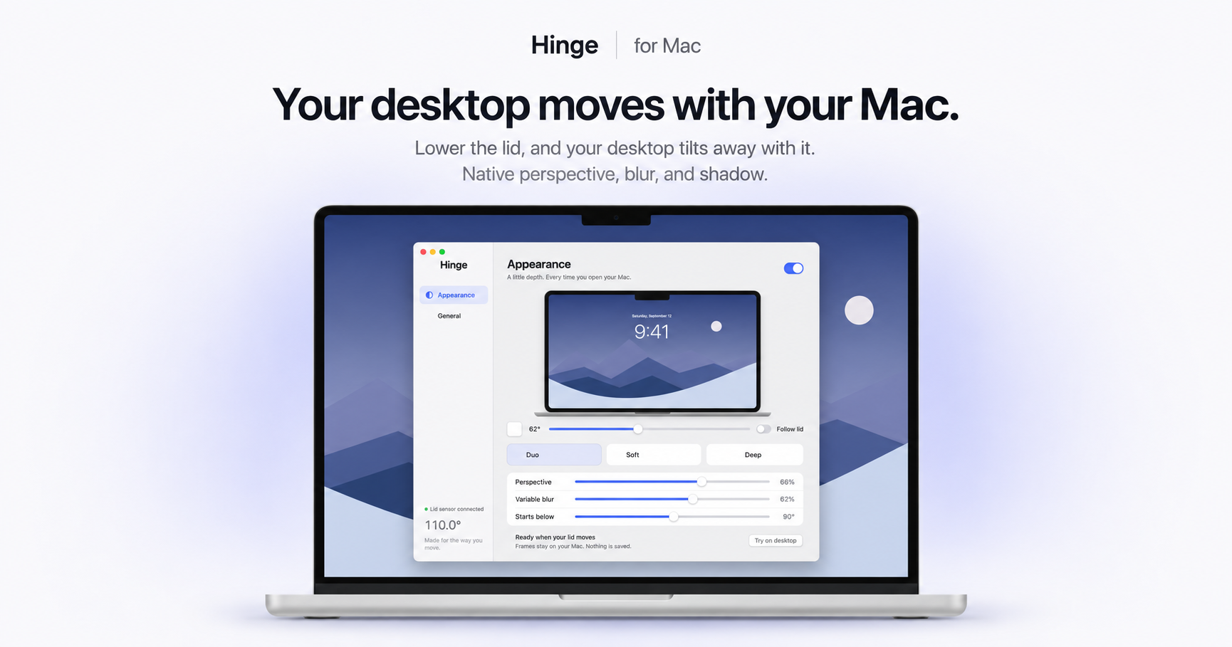 Анимация Hinge iPhone Duo для экрана MacBook