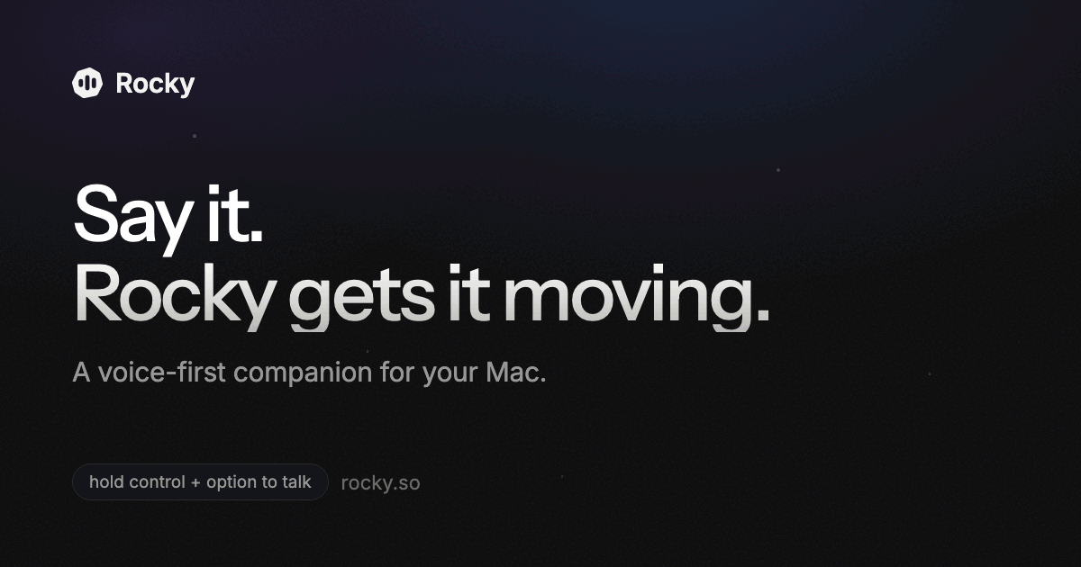 Rocky: голосовой ассистент для Mac с OpenAI подпиской