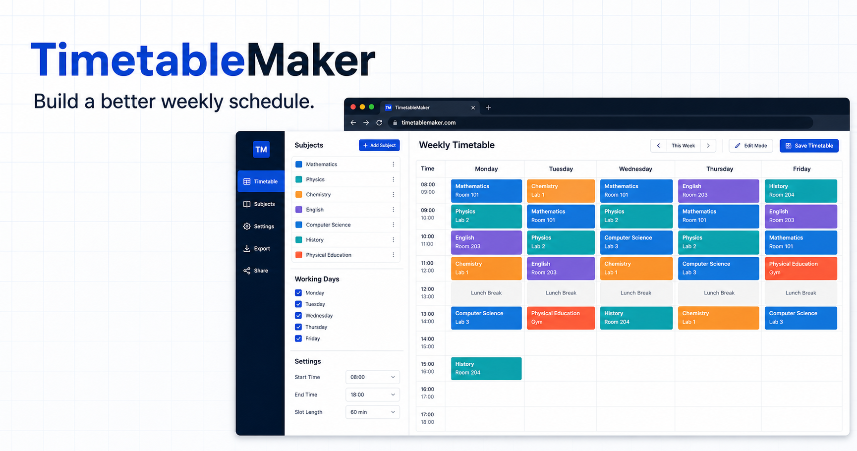 Как разработчик создал TimetableMaker для реалистичных расписаний