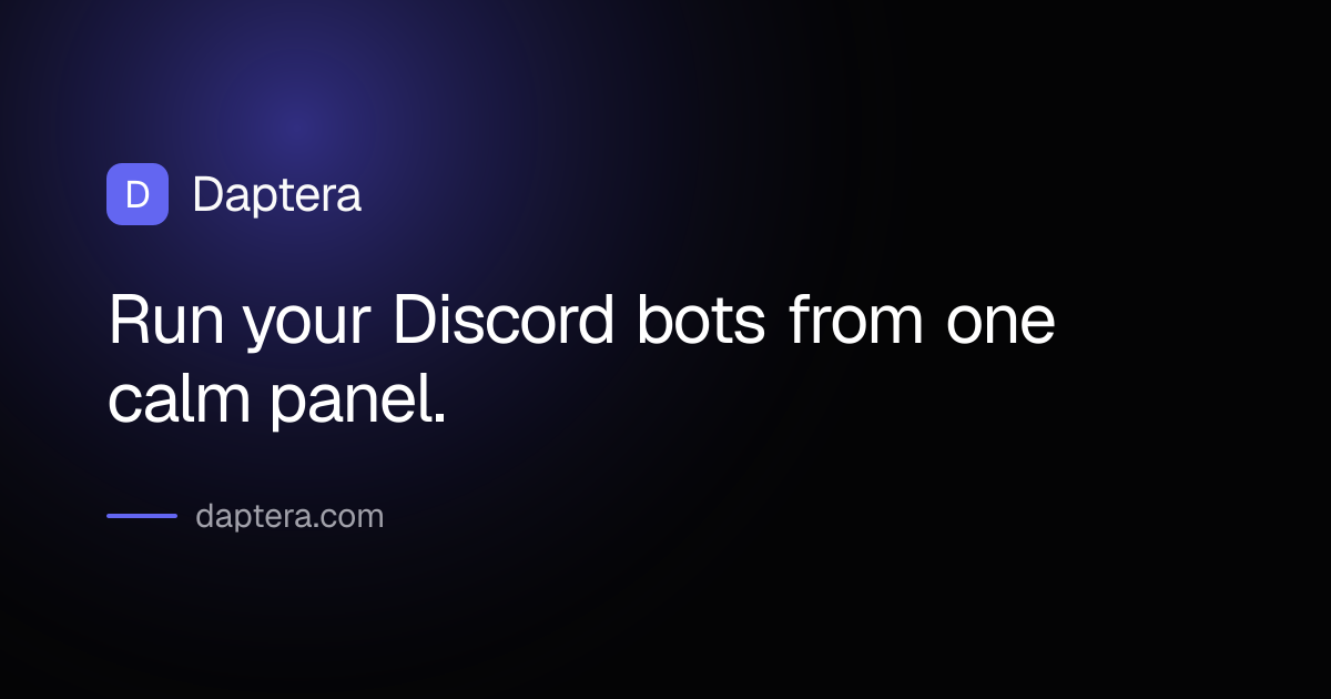 Запустили Daptera — управляемую платформу для Discord-ботов