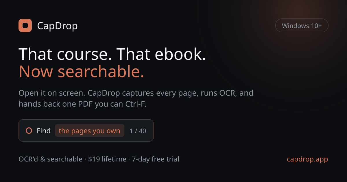 CapDrop: приложение для авто-снимков экрана и OCR в единый PDF