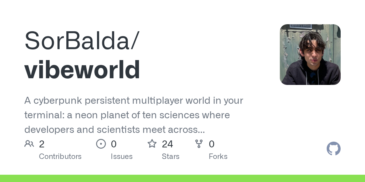 3D киберпанковский мир в терминале: VibeWorld
