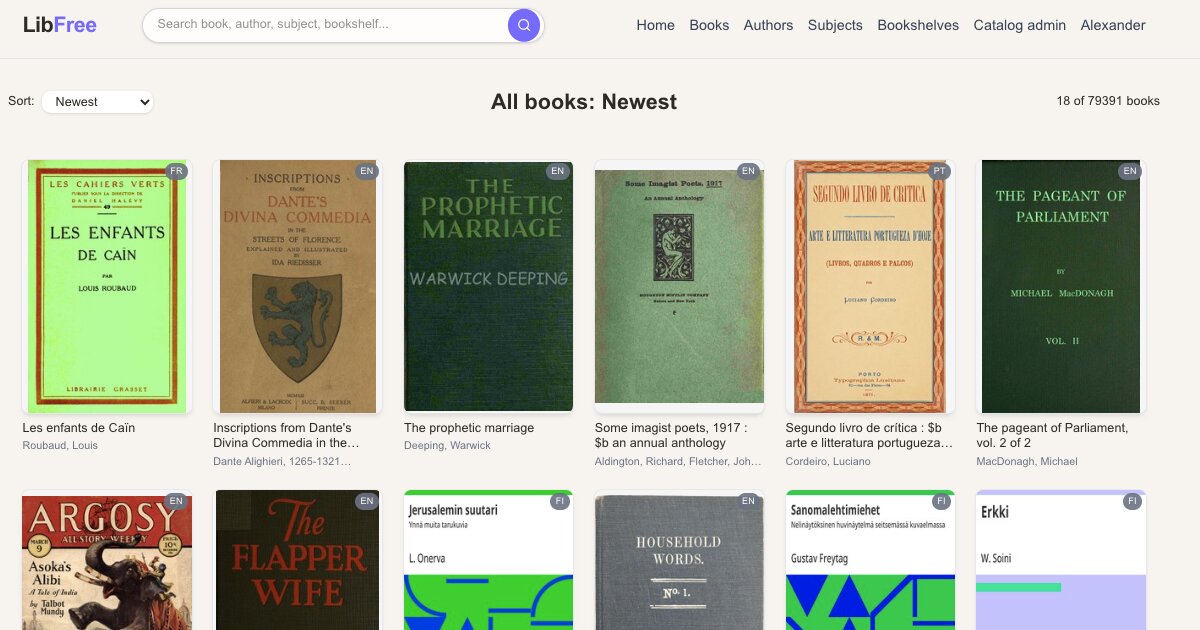 LibFree: бесплатные книги в публичном доступе с чтением в браузере