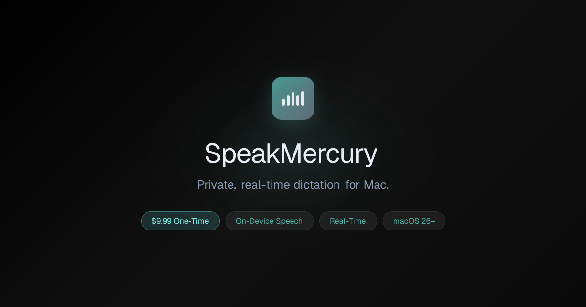 SpeakMercury: диктовка для Mac без подписки