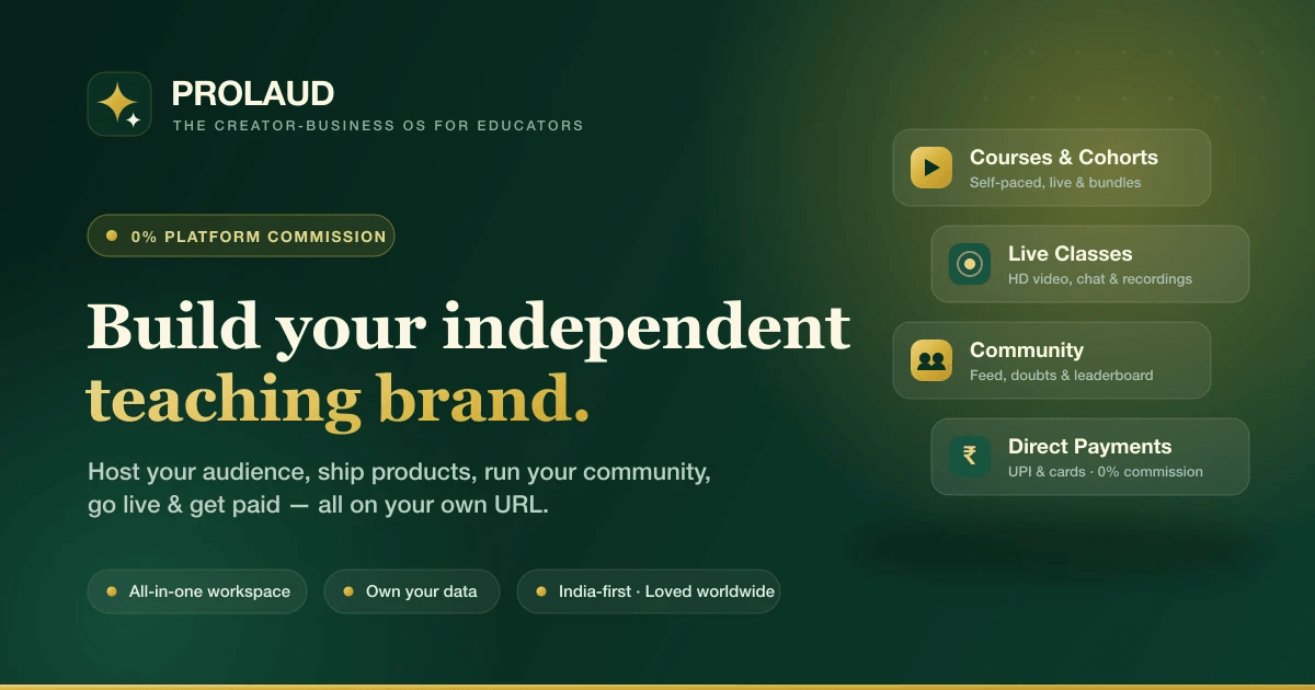 Платформа для преподавателей с 0% комиссией на Prolaud