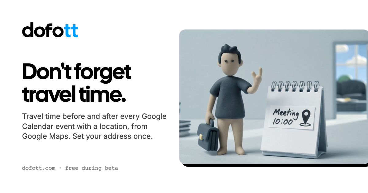 DOFOTT: автоматизация времени в Google Calendar для встреч