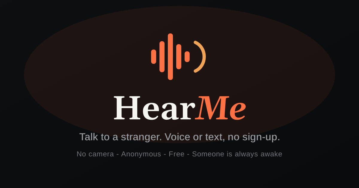 HearMe: анонимный чат с незнакомцами без регистрации