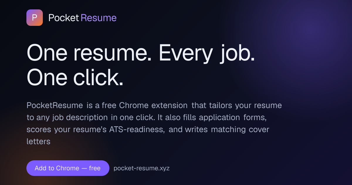 PocketResume: бесплатное расширение для Chrome, переписывающее резюме