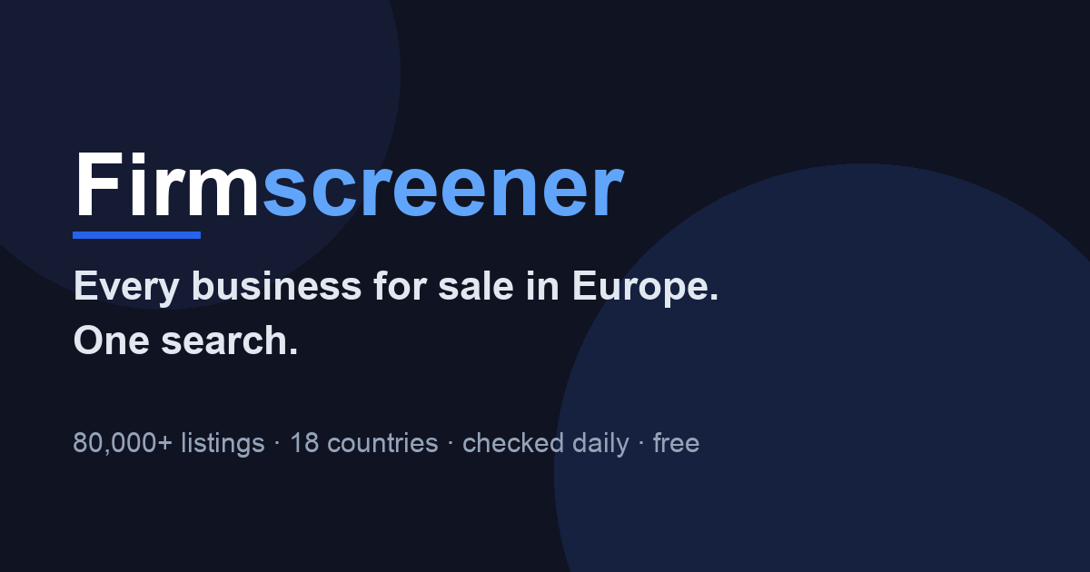 Firmscreener: единый список из 90000+ бизнесов на продажу в Европе