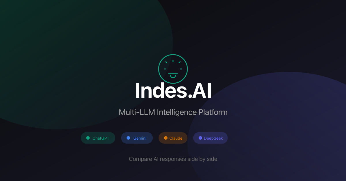 Indes.AI: задавайте вопросы ChatGPT, Claude, Gemini и DeepSeek одновременно
