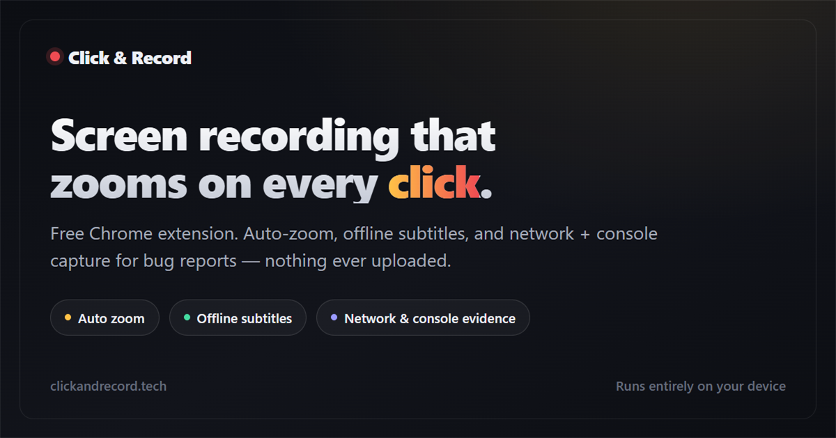 Бесплатный локальный экранный рекордер ClickAndRecord