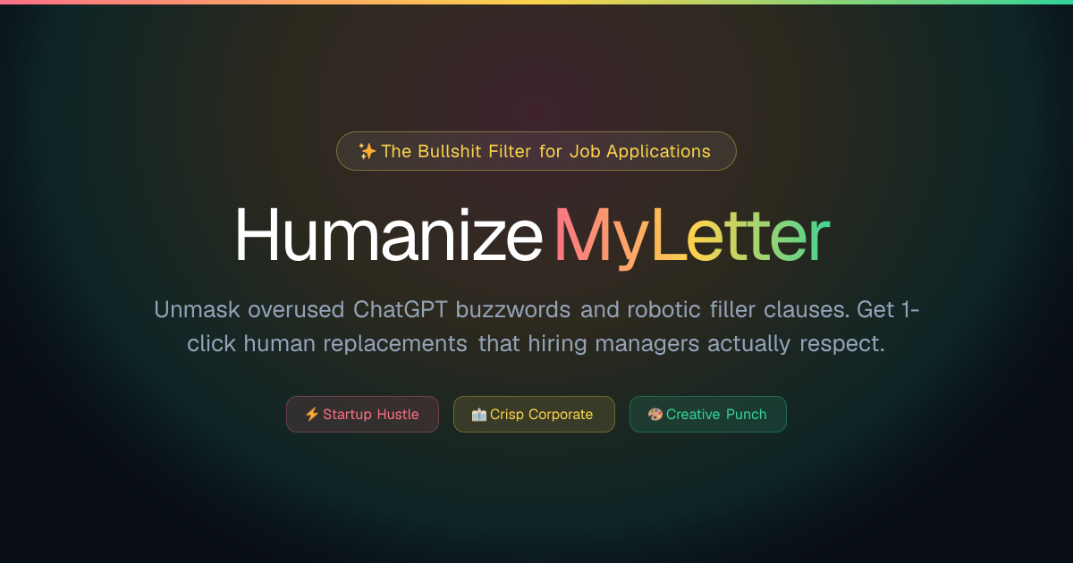 HumanizeMyLetter: бесплатный инструмент для редактирования текста